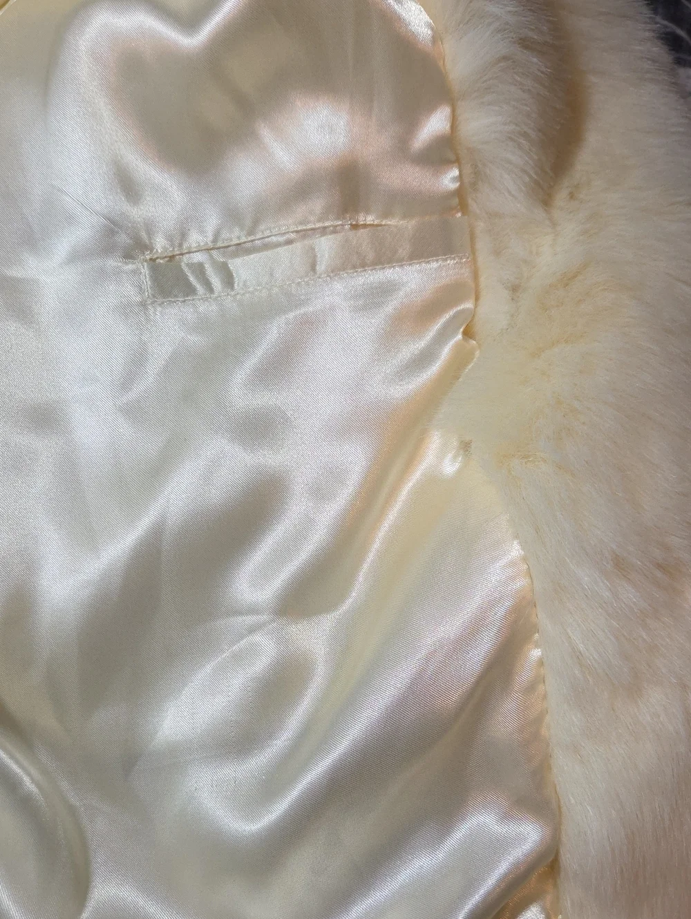 Pamela McCoy Ivory Faux Fur Long Coat Womens S Off White Small Jacket - Picture 7 of 12
